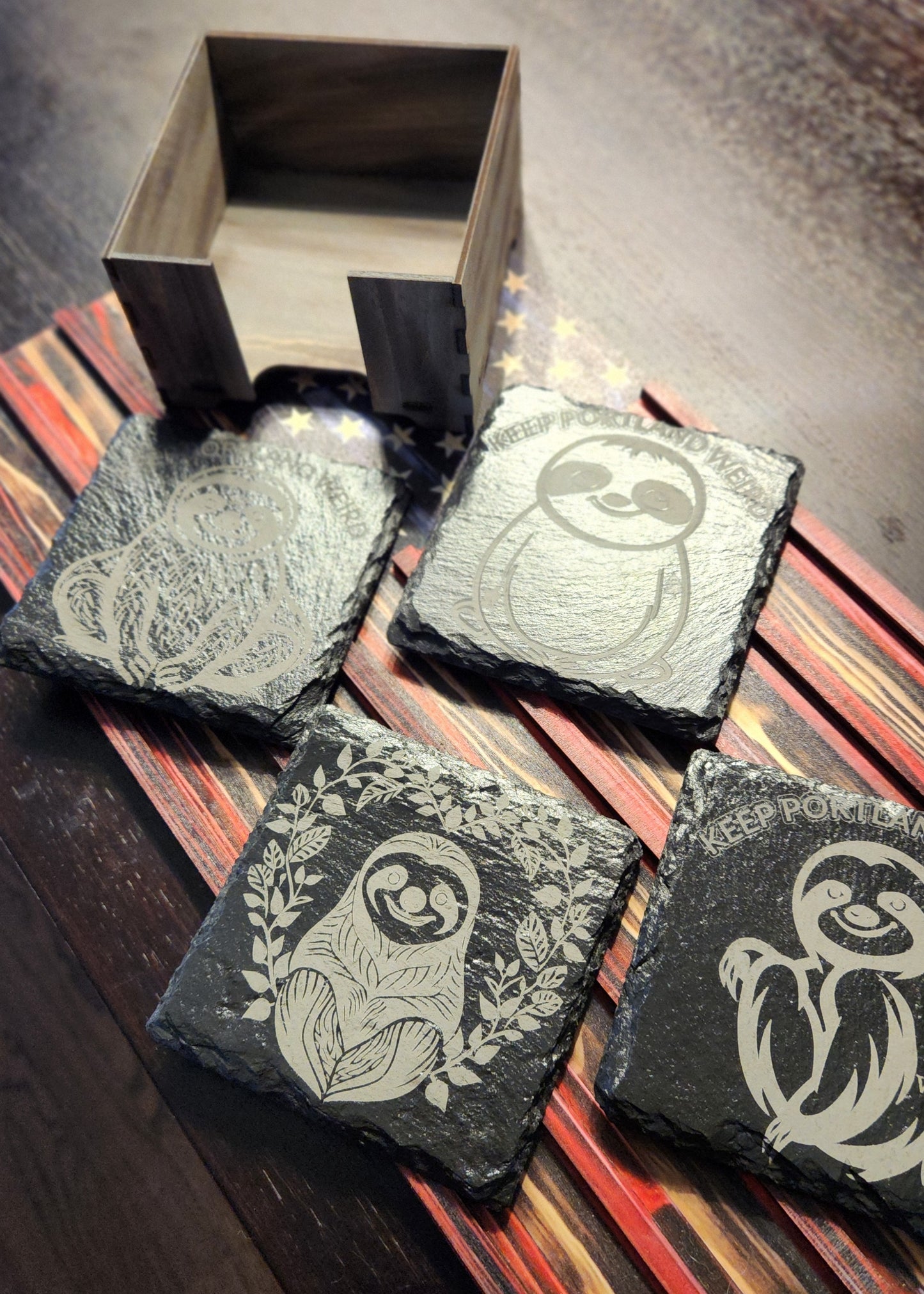 KEEP PORTLAND WEIRD SLATE COASTERS