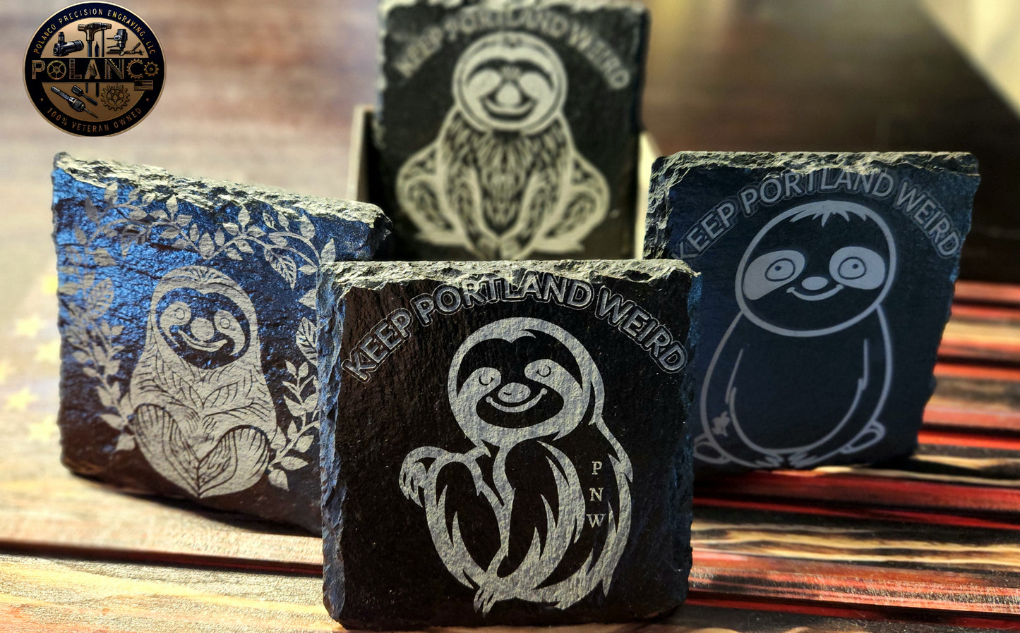 KEEP PORTLAND WEIRD SLATE COASTERS