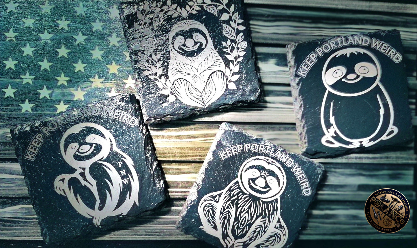 KEEP PORTLAND WEIRD SLATE COASTERS